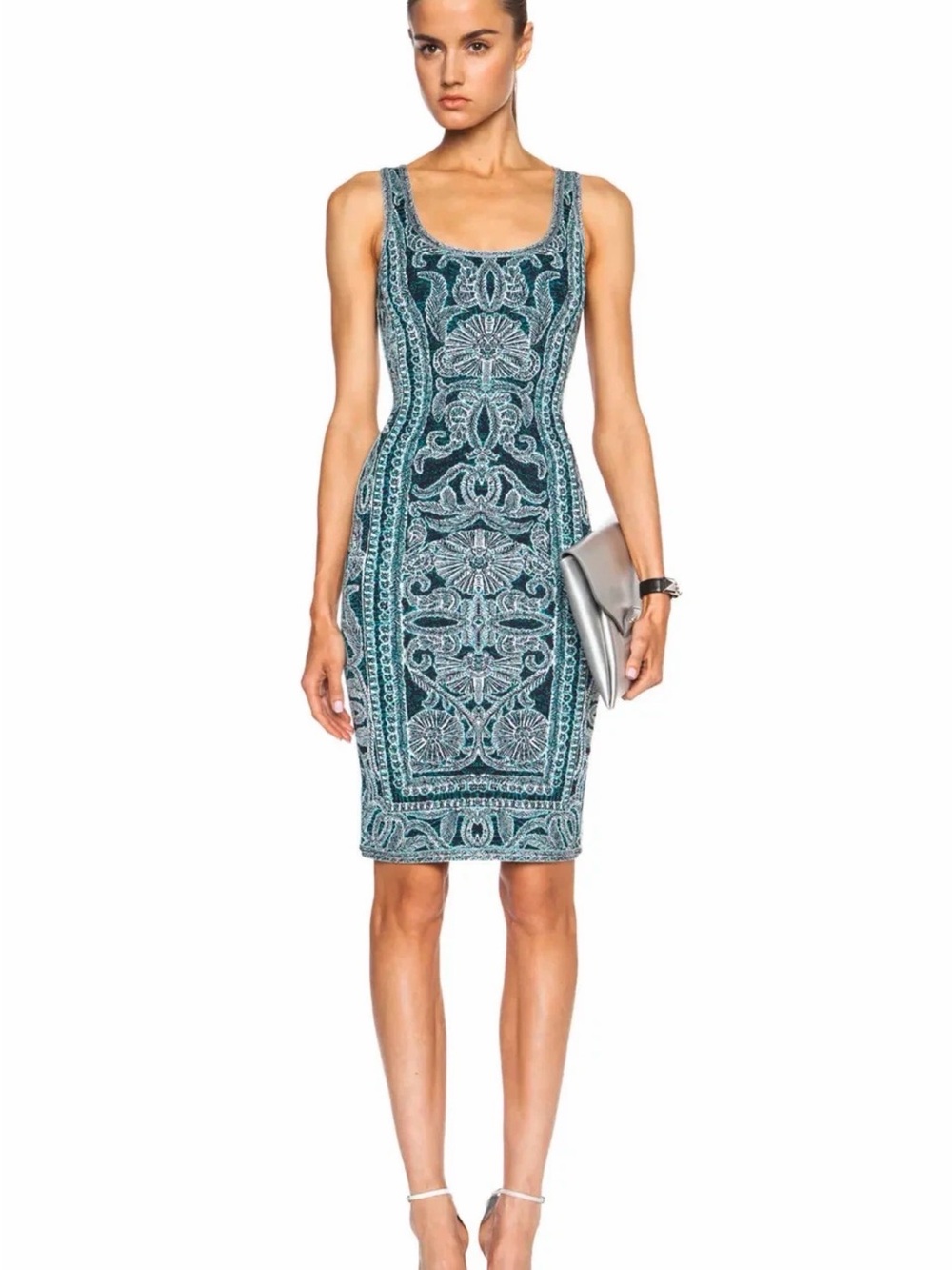Stretch Knit Farah Viscose Blend Bodycon Dress By: Herve Leger